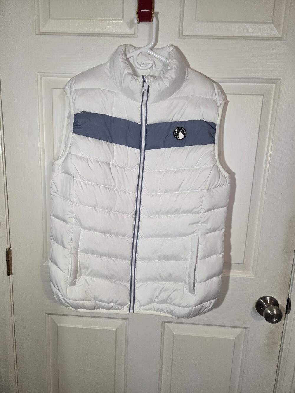 Zyia Active Vondelpark Quilted Puffer Vest Women's XL White Alpine/Blue